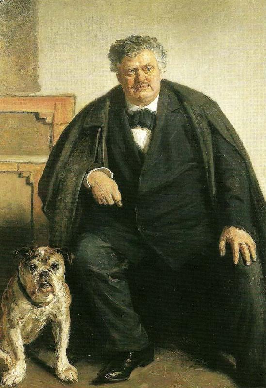 Michael Ancher carl locher med sin hund tiger